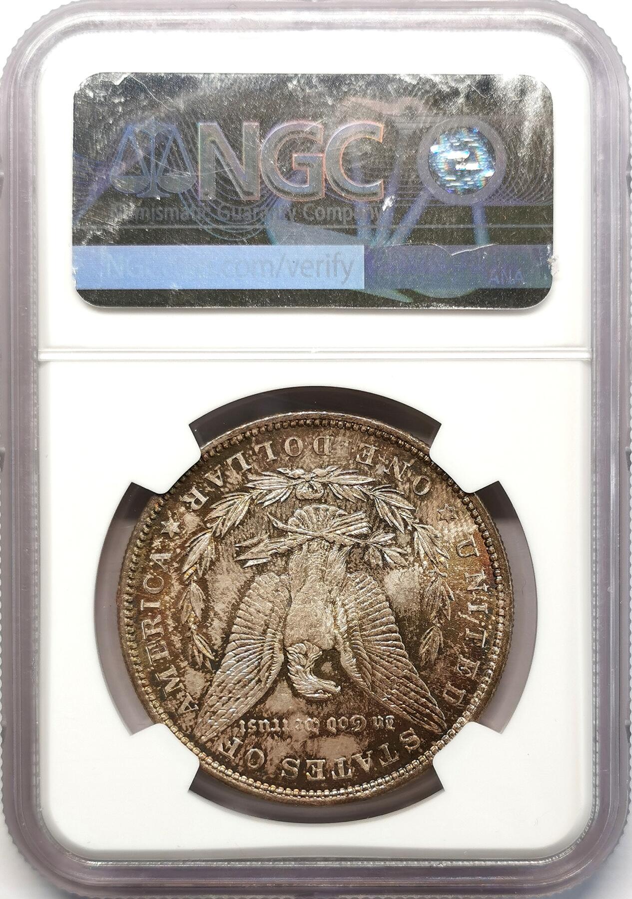 凡希社世界钱币微拍第二百六十八期 荐！1887美国摩根壹元NGC-MS66，淡雅间彩，顶级底板，收藏级！