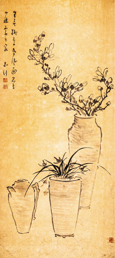 2024贵州聚宝轩春季拍卖会 - 近代段玉川  清供 立轴规格：126cm*55cm