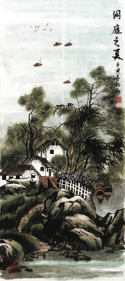 2024贵州聚宝轩春季拍卖会 - 近代爱新银龙 《洞庭之夏》 立轴规格：110*45cm