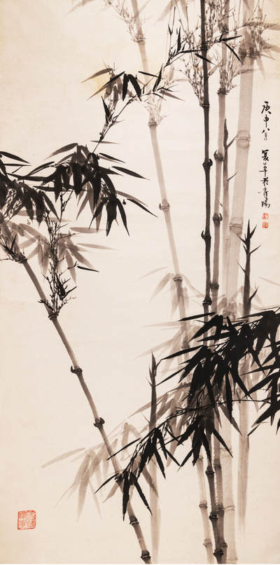 2024贵州聚宝轩春季拍卖会 - 近代刘复辛 竹 镜片规格：137cm*68cm