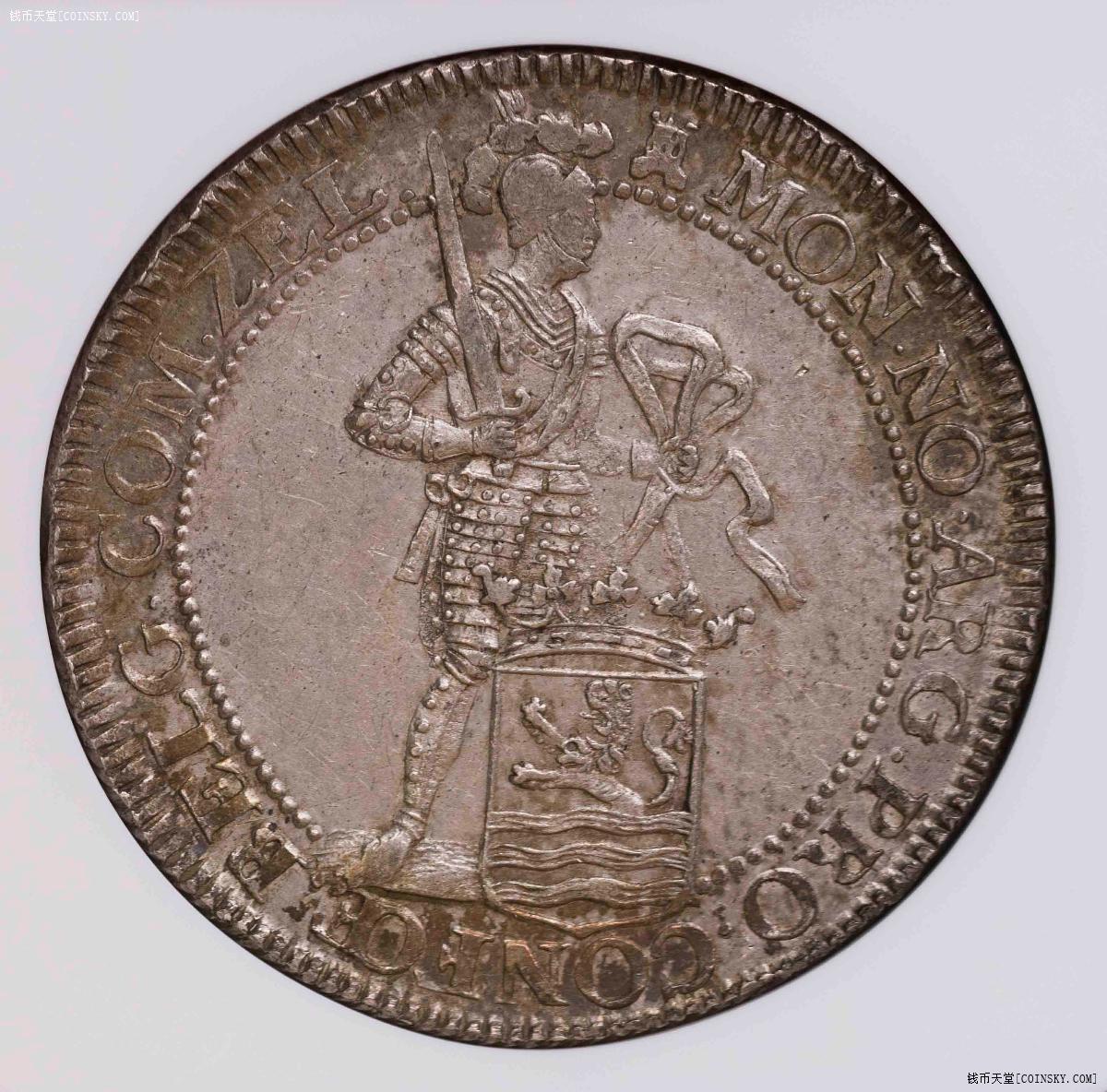 NGC-MS61 1757荷兰1杜卡特银币 原味带圈版 