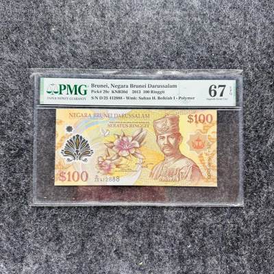 137th 🇧🇳文莱2017-2022年50元塑料钞，纪念钞 - 文莱2013年100元塑料钞，D/25 412888