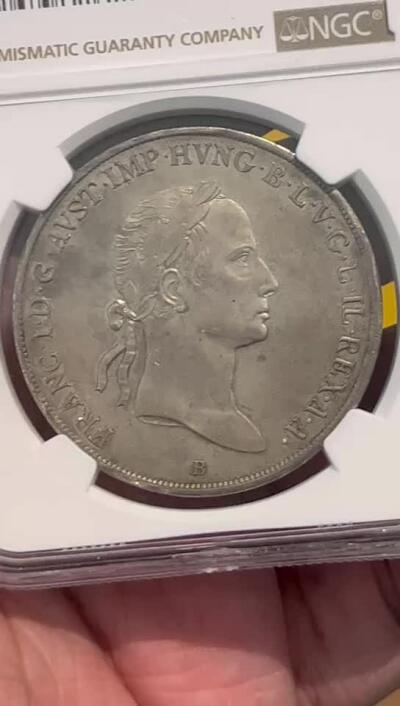 NGC-MS63 1833匈牙利弗朗茨一世圣母圣子泰勒大银币 唯一冠军