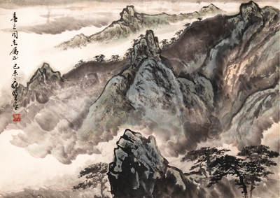 2024贵州聚宝轩春季拍卖会 - 近代应野平  山水 规格：57cm*40cm