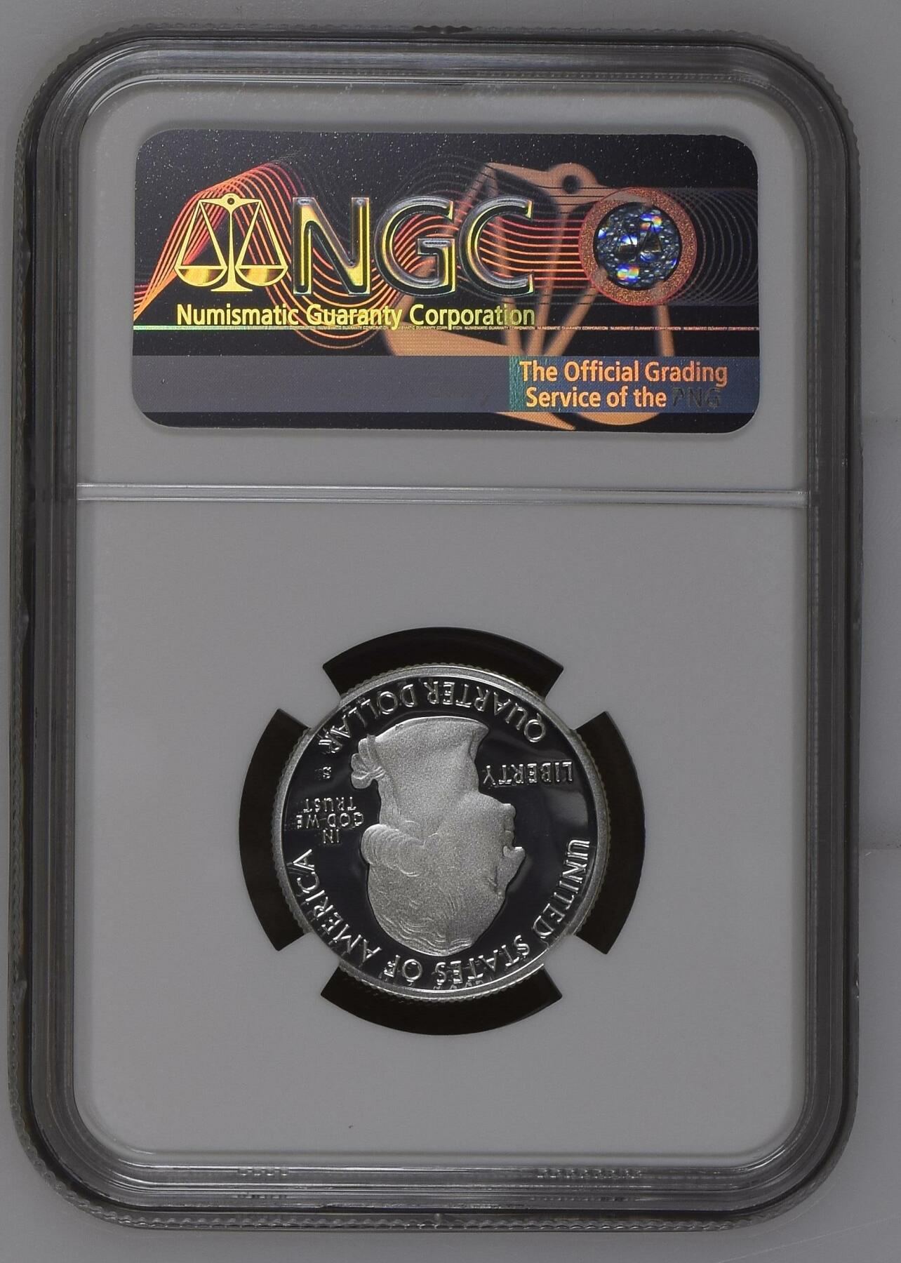 长老汇龙年精选第四场 2018 S 美国坎伯兰岛25美分精制银币，NGC PF70UC，首日标
