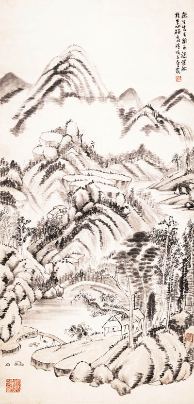 2024贵州聚宝轩春季拍卖会 - 近代褚健秋  山水 立轴规格：89cm*42cm
