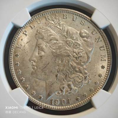 【德藏】世界币章拍卖第79期(全场顺丰包邮) - 1901年美国摩根银币 NGC MS63