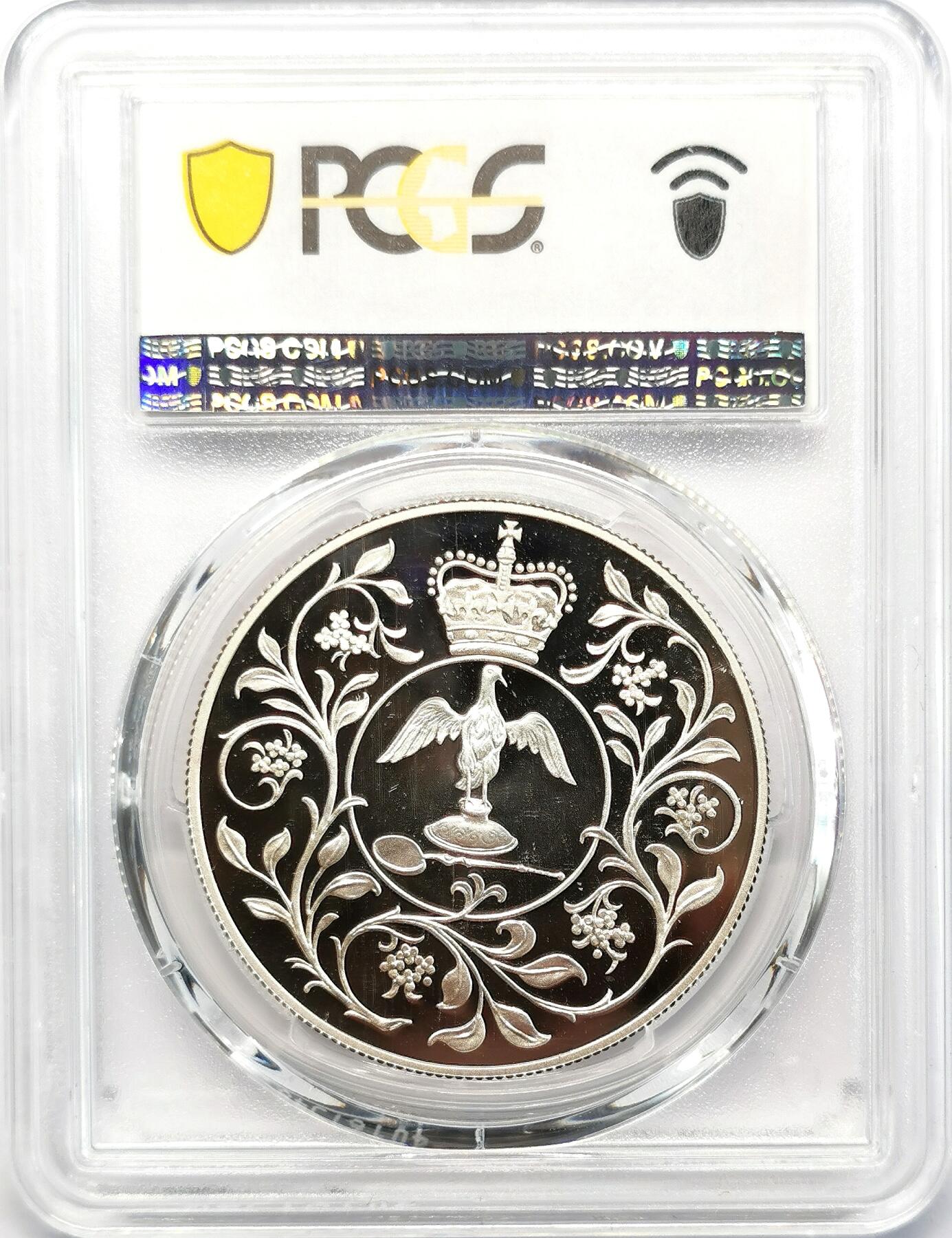 凡希社世界钱币微拍第二百六十八期 1977英国伊丽莎白加冕25周年纪念银币PCGS-PR69DCAM附原盒！
