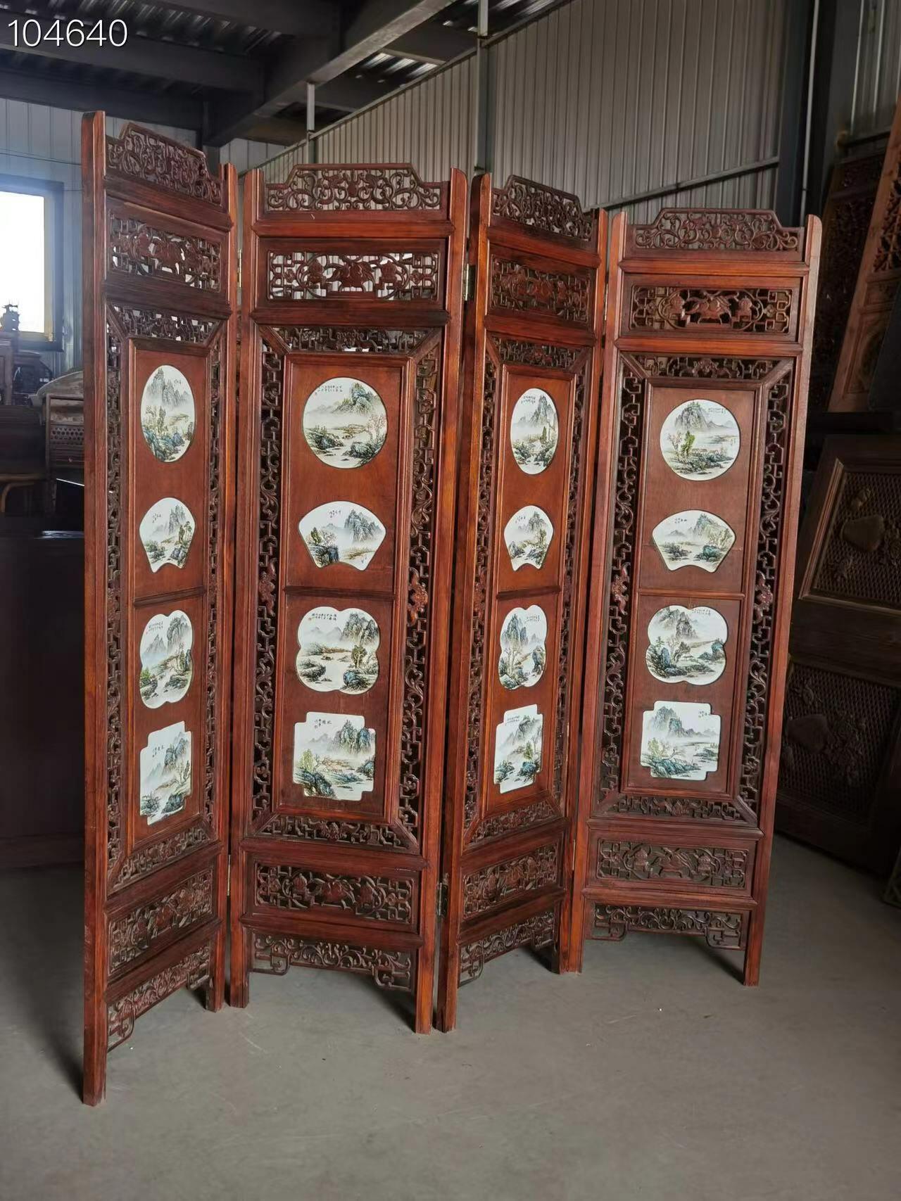 花梨木屏风一套
