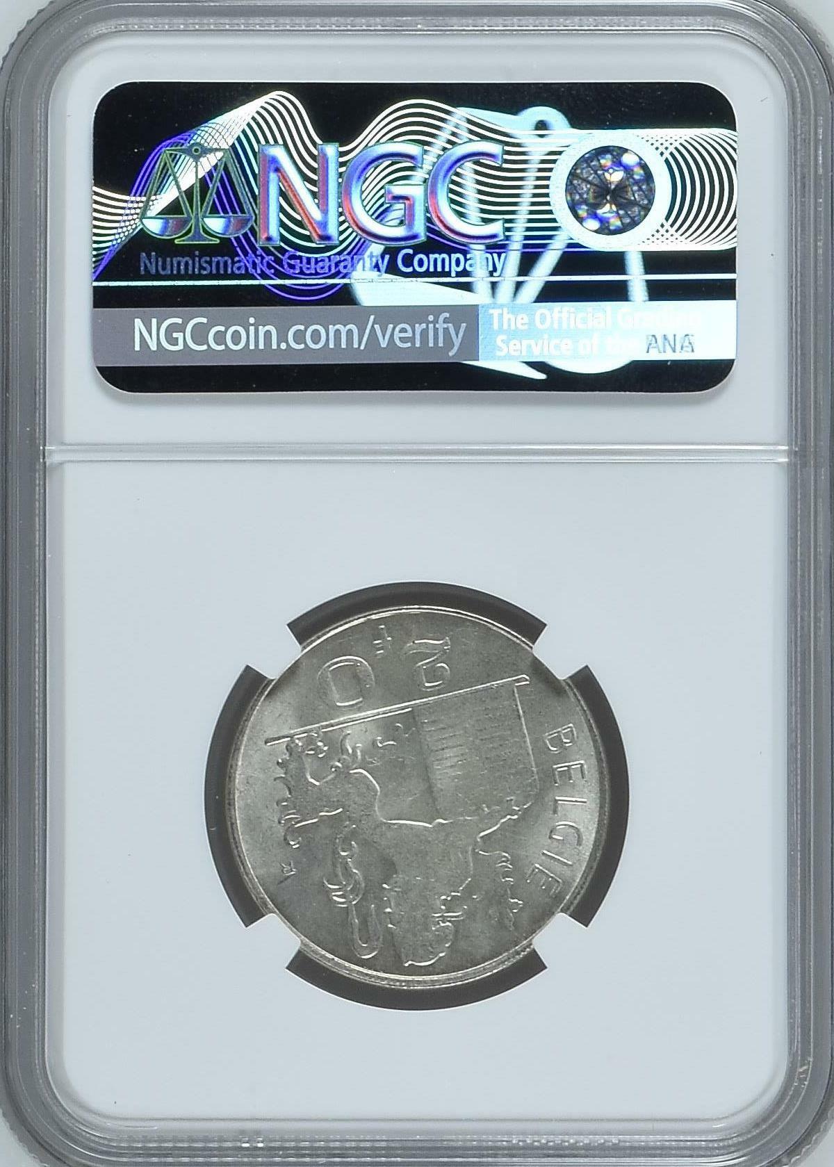 长老汇龙年精选第四场 1949 比利时商业神20法郎银币，NGC MS64分，弗莱芒语，唯一冠军分