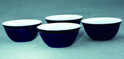 2024贵州聚宝轩春季拍卖会 - 明代 明成化款蓝釉杯四件套 规格：口径8cm