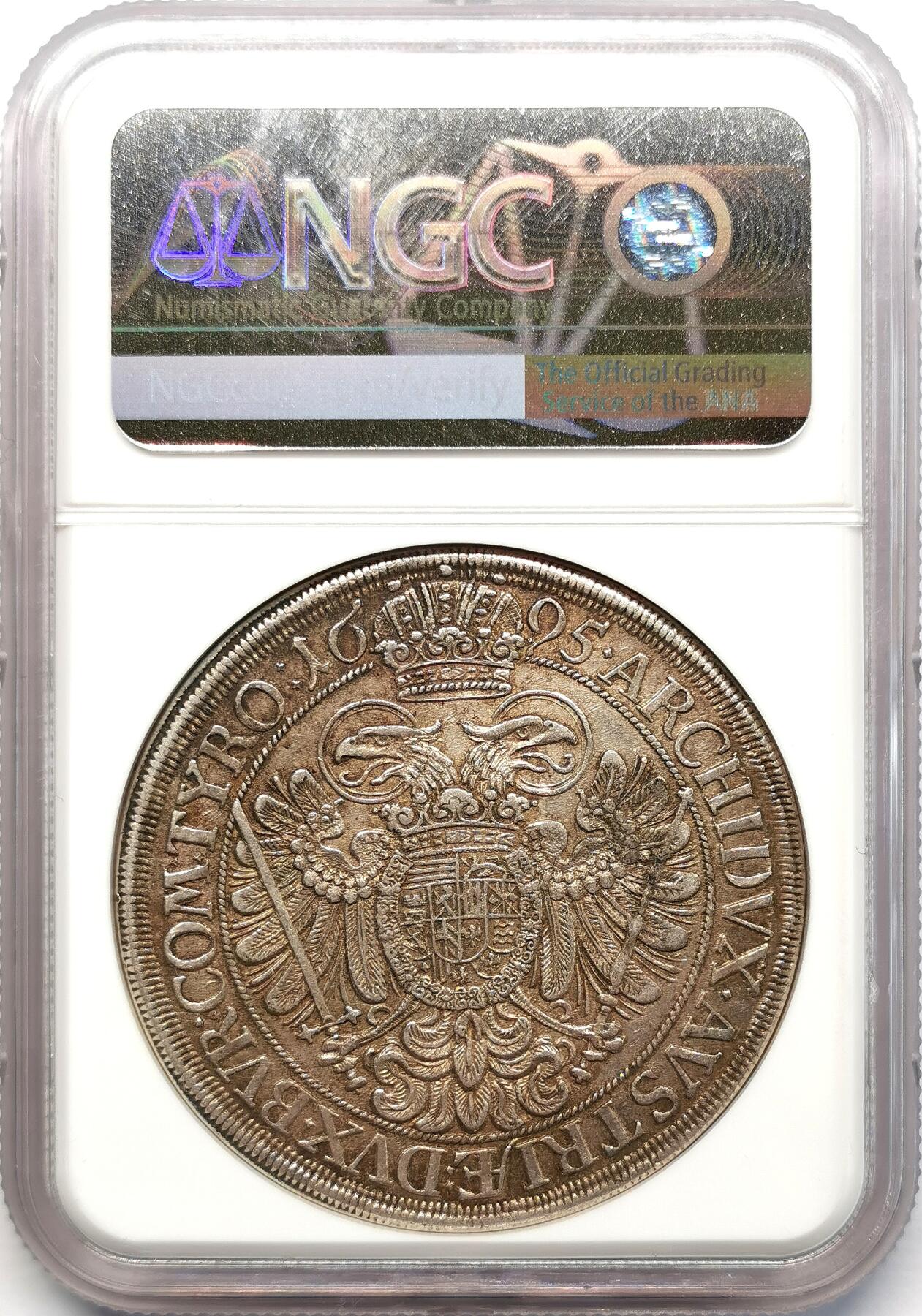 凡希社世界钱币微拍第二百六十八期 荐！1695神罗利奥波德戎装波浪卷泰勒大银NGC-MS63，N唯一冠军分！