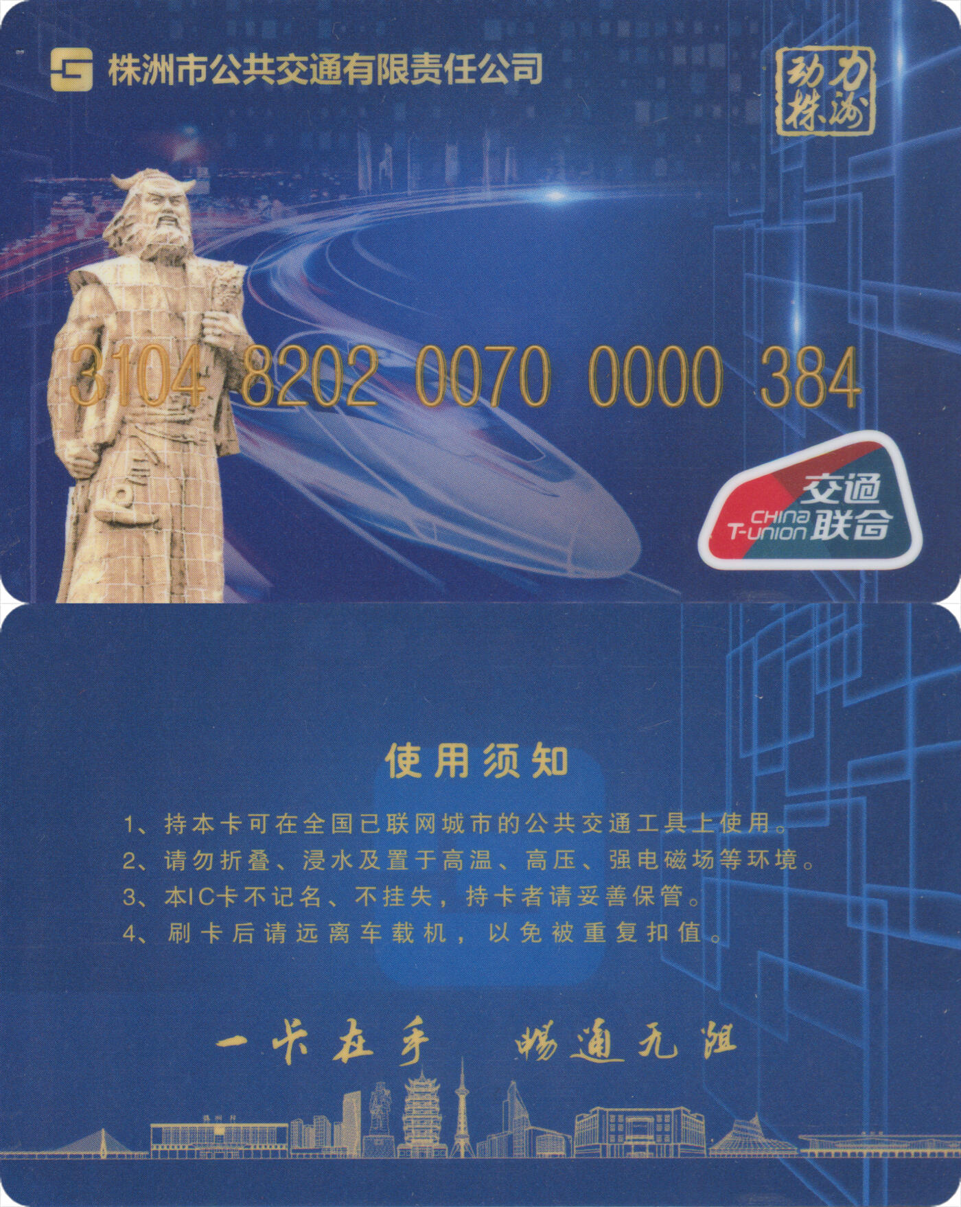 捡漏专场(第九场) 株洲市公共交通卡 交联普通卡 384号卡 套袋使用 品相完好