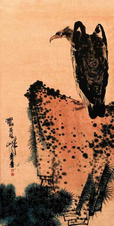 2024贵州聚宝轩春季拍卖会 - 近代潘天寿 《鹰》 立轴规格：136.5*67.5cm