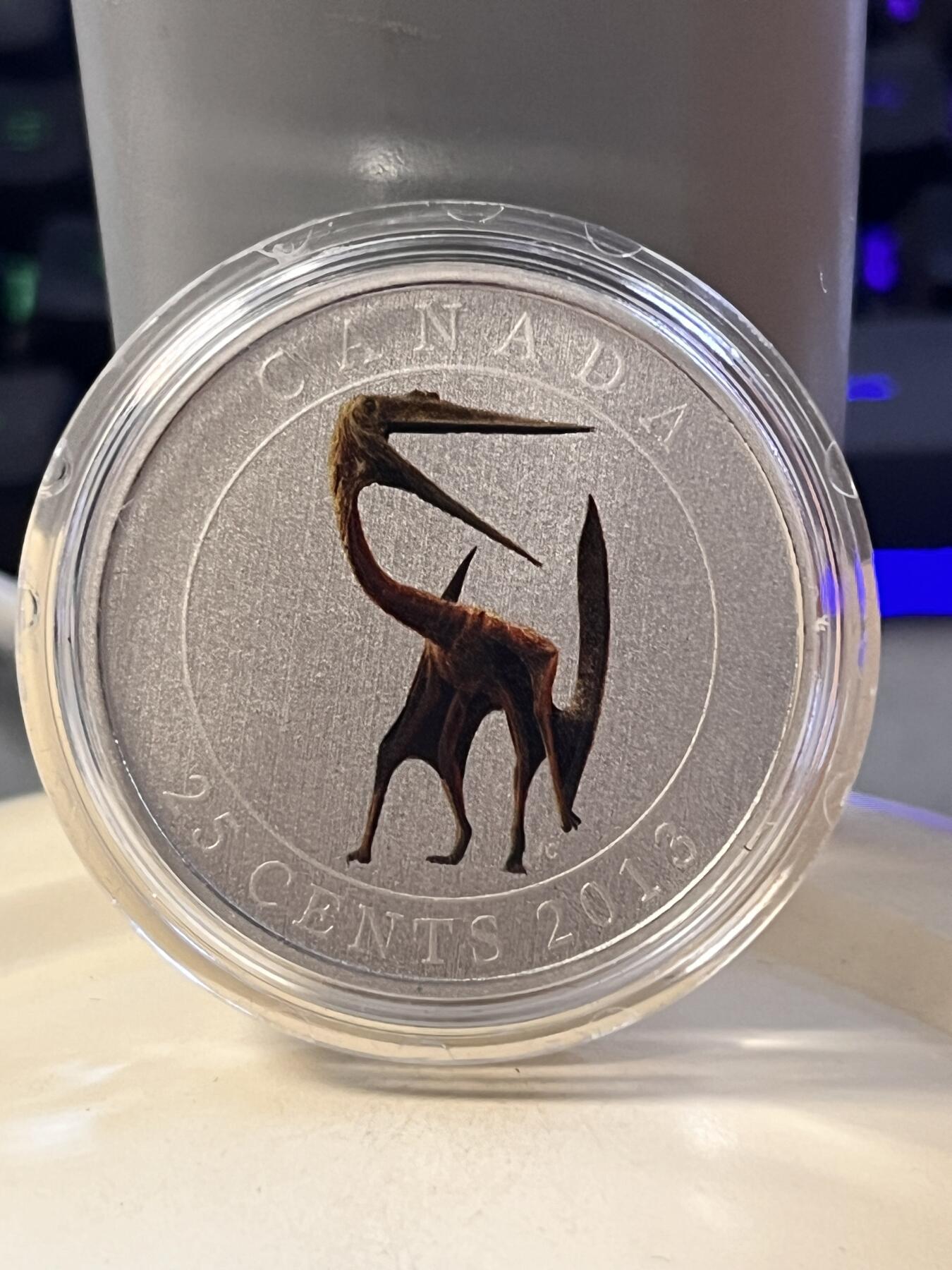 第180期拍卖【长期征集拍品】【北京币展专场】 【海寧潮】加拿大2013年夜光恐龙翼龙荧光纪念币