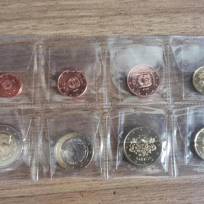 欧盟硬币 拉脱维亚 套币 全新原光品相 - 欧盟硬币 拉脱维亚 套币 全新原光品相