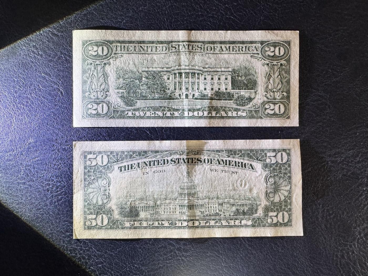收藏联盟Quantum Auction 第345期拍卖  美国联邦储备1995年20和1988年50元 品相如图 50有黄