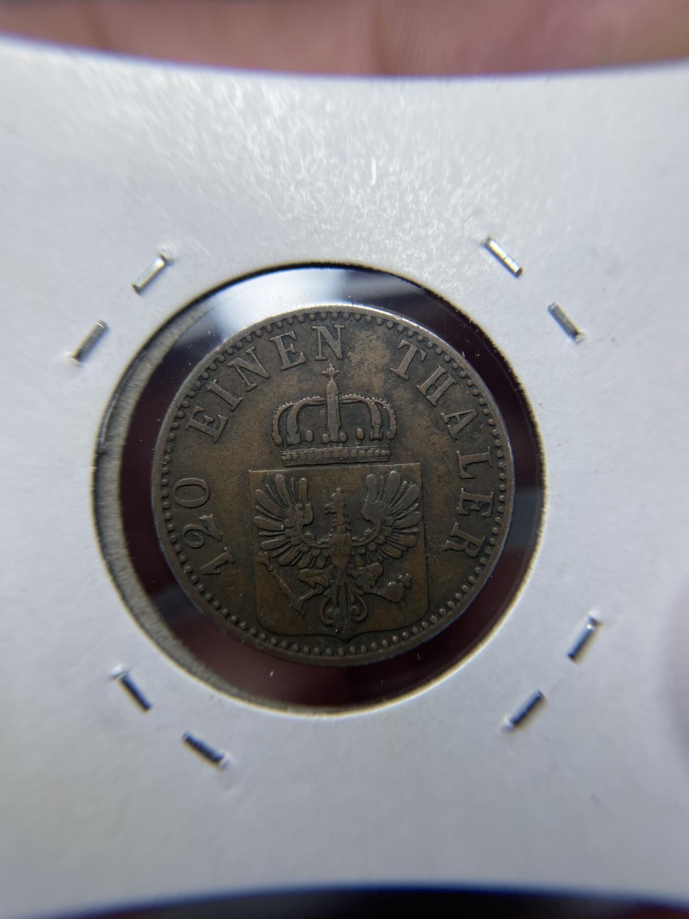 2024年集古藏今外币拍卖第六期-第9场—（总第59拍） 1867年德国普鲁士3芬尼