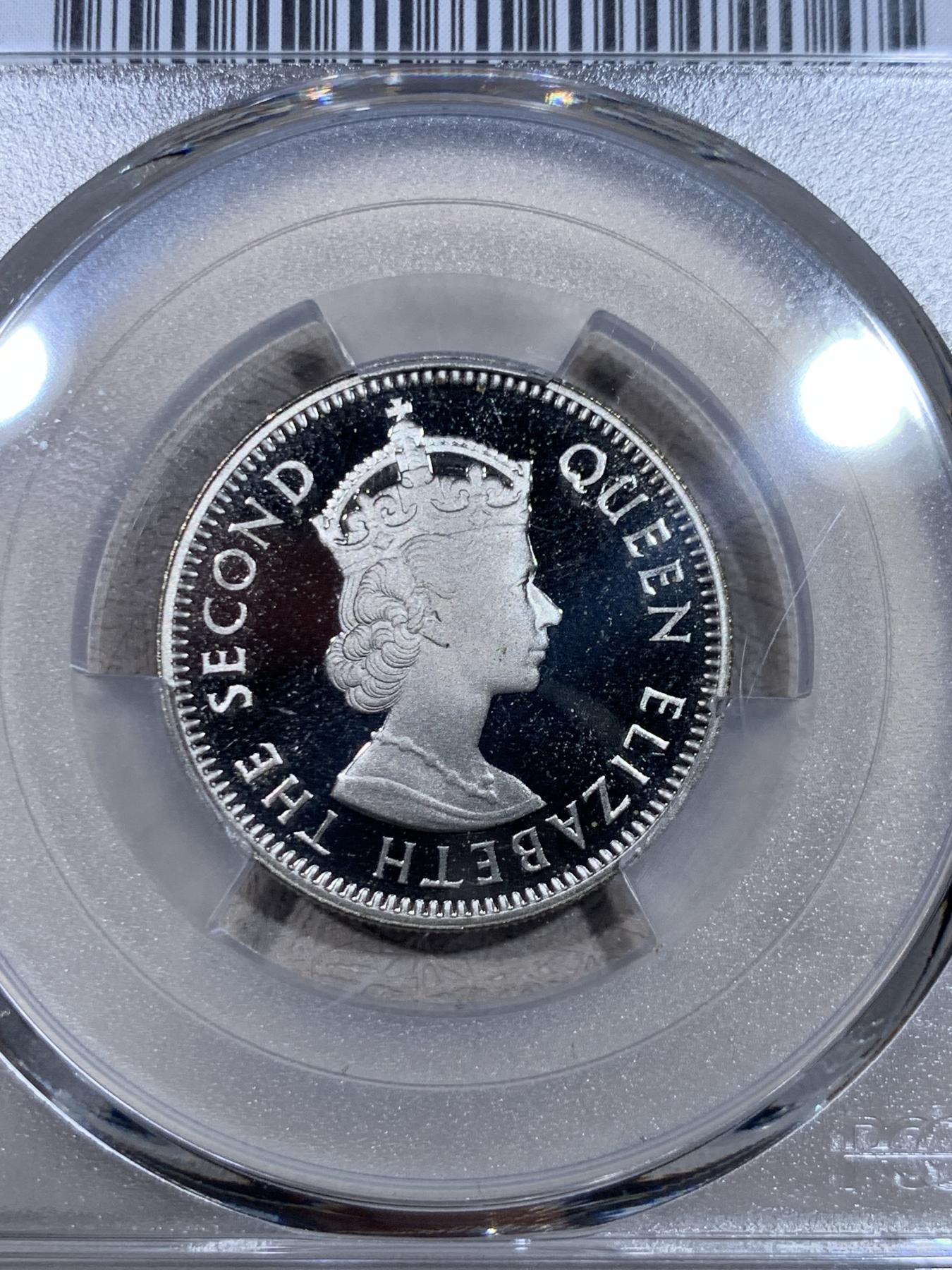 《竞宝斋》第267场- 周日，周一  2场连拍 （全场包邮） PCGS PR68DCAM 英属加勒比领地1965年25分精制镍币