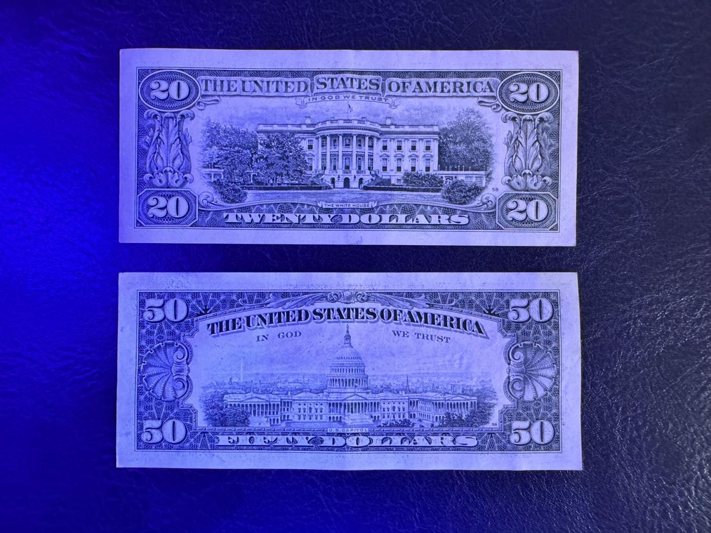 收藏联盟Quantum Auction 第345期拍卖  美国联邦储备1995年20和1988年50元 品相如图 50有黄