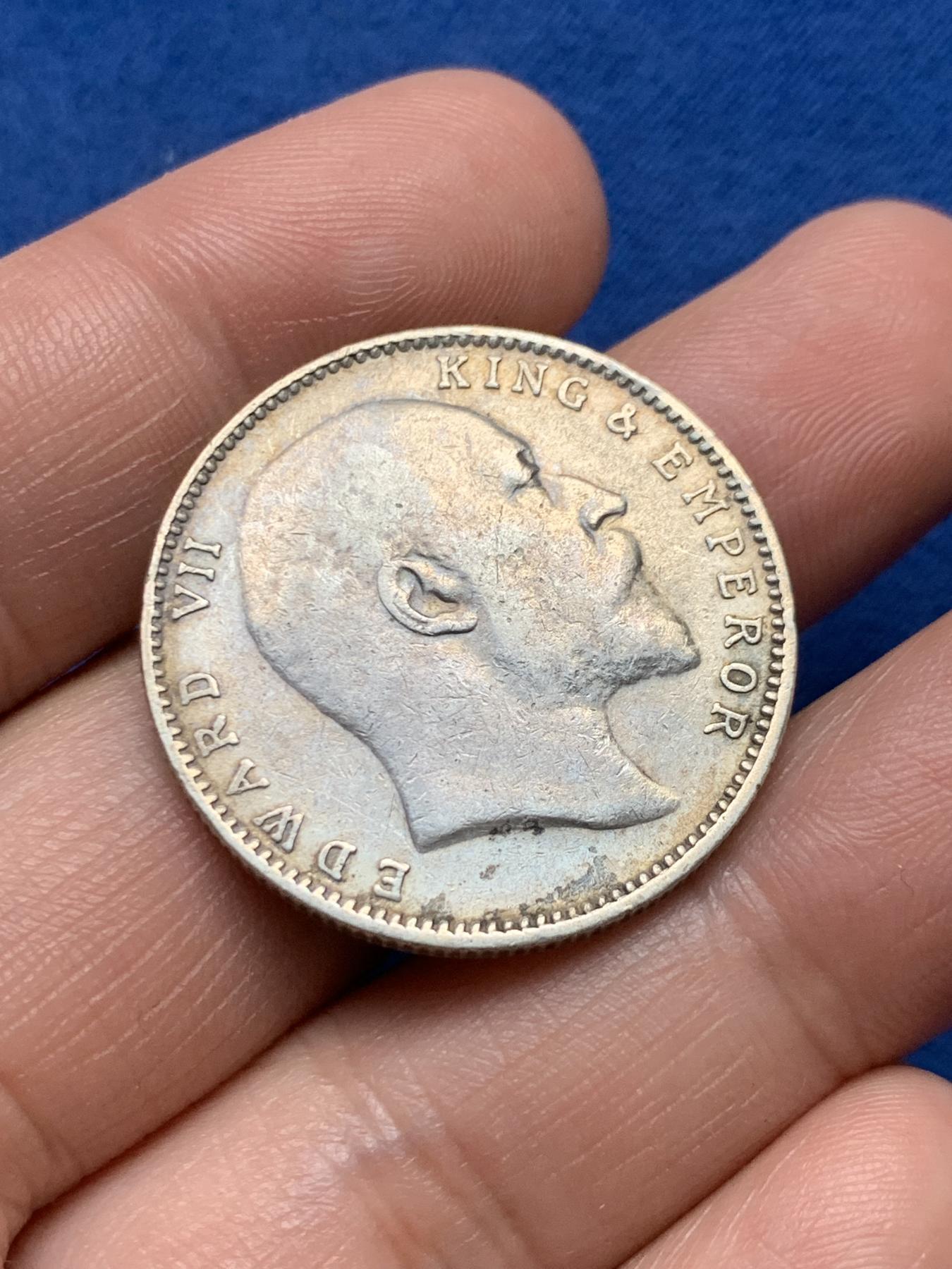 《竞宝斋》第267场- 周日，周一  2场连拍 （全场包邮） 英属印度 1903年 爱德华七世 1卢比 银币