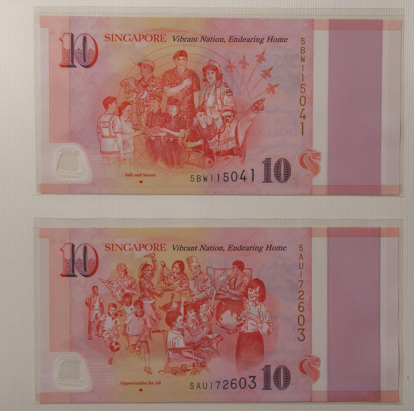 紫瑗钱币——第375期拍卖——纸币场 新加坡 2015年 建国50周年 纪念钞 一套6枚 共100新币 原册 UNC