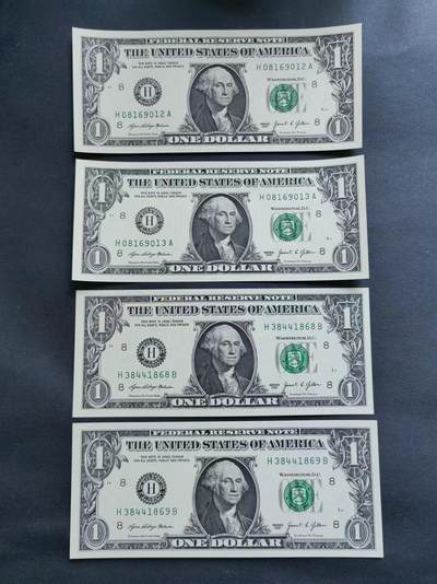 外币专场240511第二场 - 1美元4张UNC