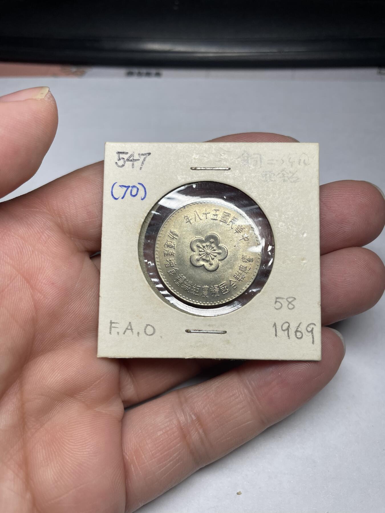 2024年集古藏今外币拍卖第六期-第9场—（总第59拍） 民国五十八年Fao壹圆纪念币