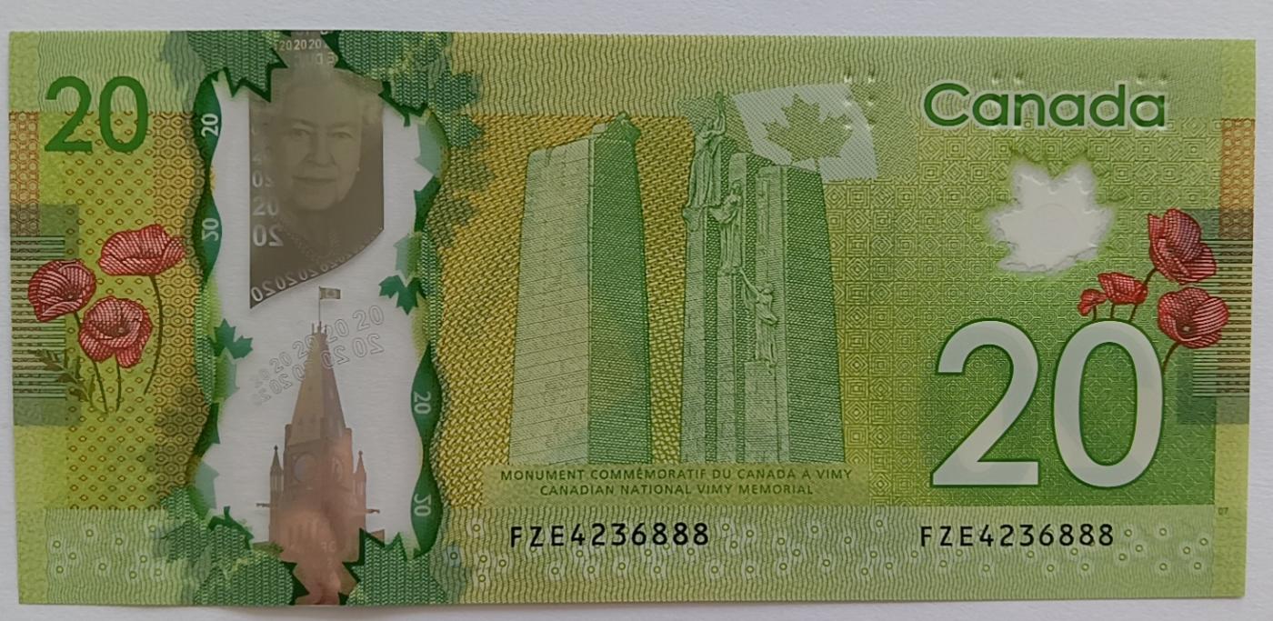 精品钱币第28场 全新UNC加拿大20靓号888