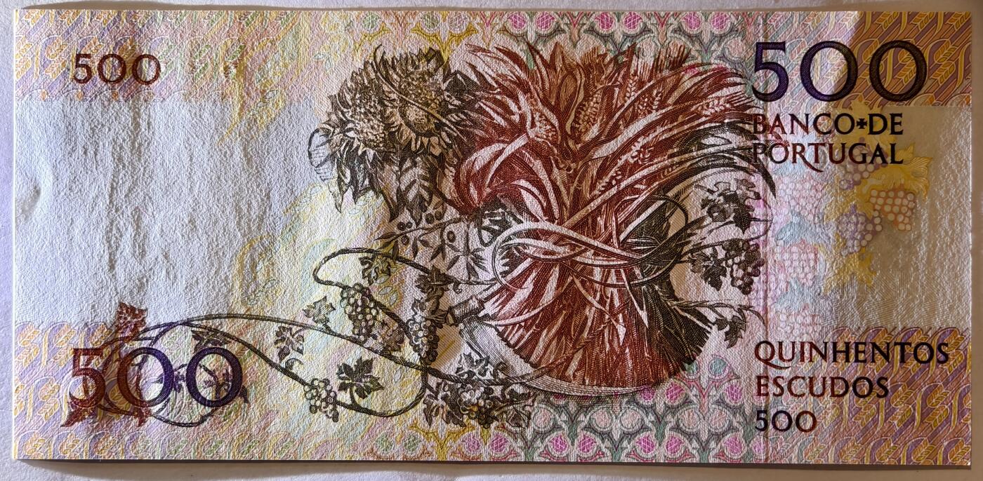 紫瑗钱币——第347期拍卖——纸币场 葡萄牙 1993年 10月4日 莫西尼奥 500埃斯库多 UNC (P-180f)