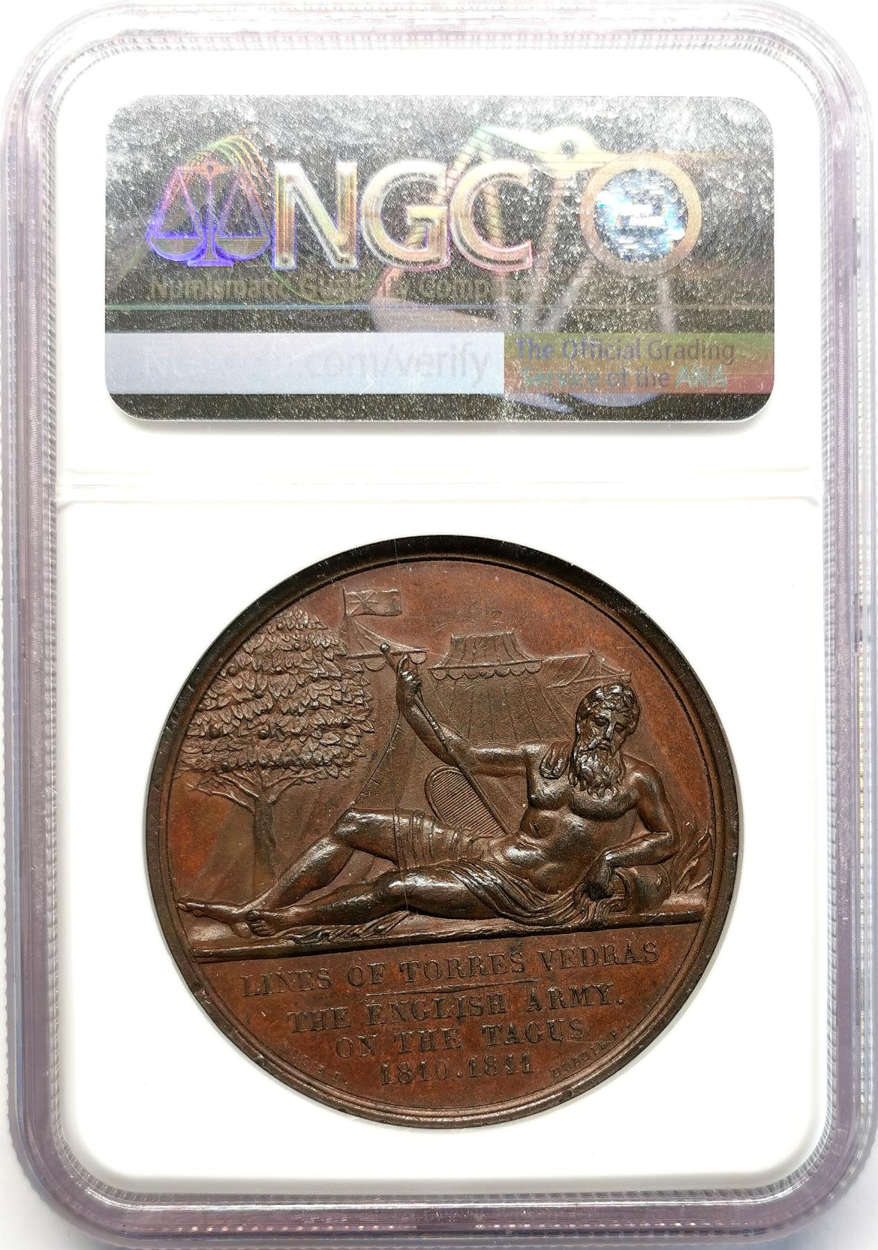 凡希社世界钱币微拍第二百六十八期 1820半岛战争英军挺进特茹河纪念铜章NGC-MS62