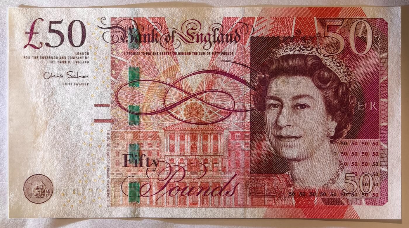 紫瑗钱币——第375期拍卖——纸币场 英国2010年 F序列 工程师瓦特(蒸汽机发明者)和其推广合作者博尔顿 50镑 UNC