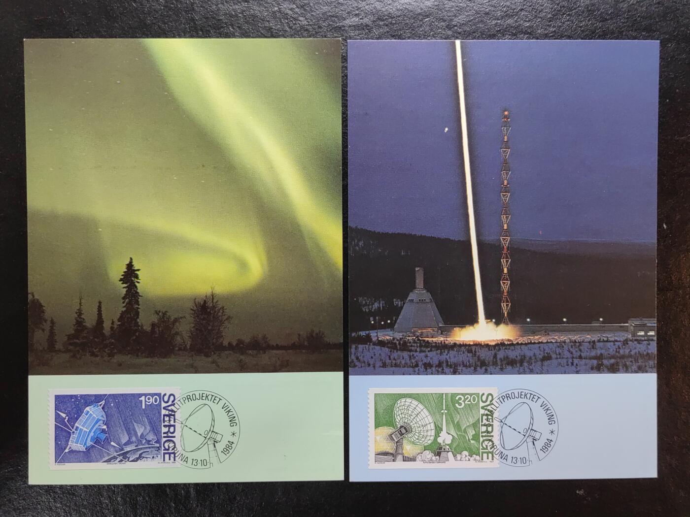 多国邮品💰🌞💰（拍卖）精品🔭专场🌟第68场 瑞典1984年卫星、发射基地、极光极限片一套