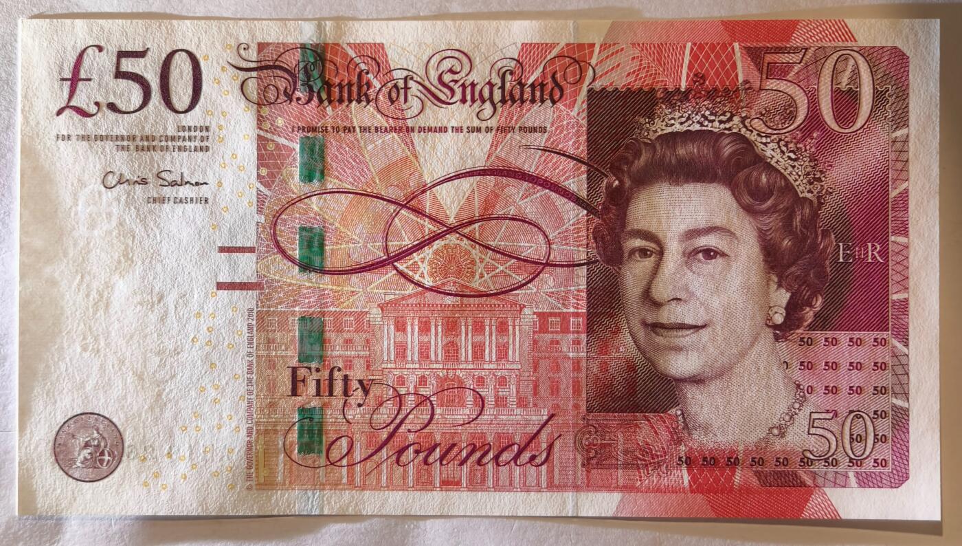 紫瑗钱币——第361期拍卖——纸币场 英国2010年 F序列 工程师瓦特(蒸汽机发明者)和其推广合作者博尔顿 50镑 UNC