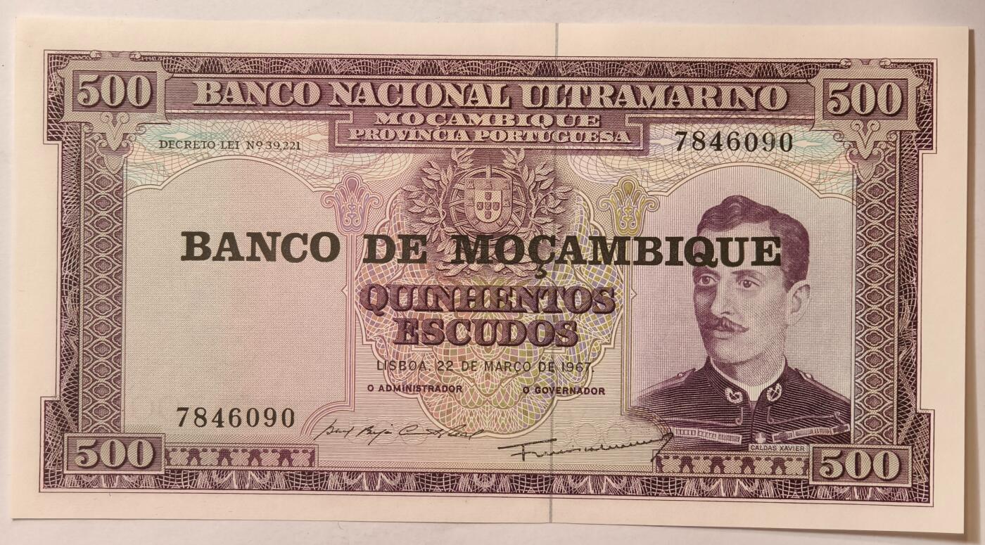 紫瑗钱币——第347期拍卖——纸币场 葡属莫桑比克 1967年 500埃斯库多 加盖 UNC