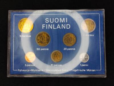 巴斯克收藏第264期 套币，卡册 ，封装专场 5月21/22/23 号三场连拍 全场包邮 - 芬兰 1976年套币封装 7枚