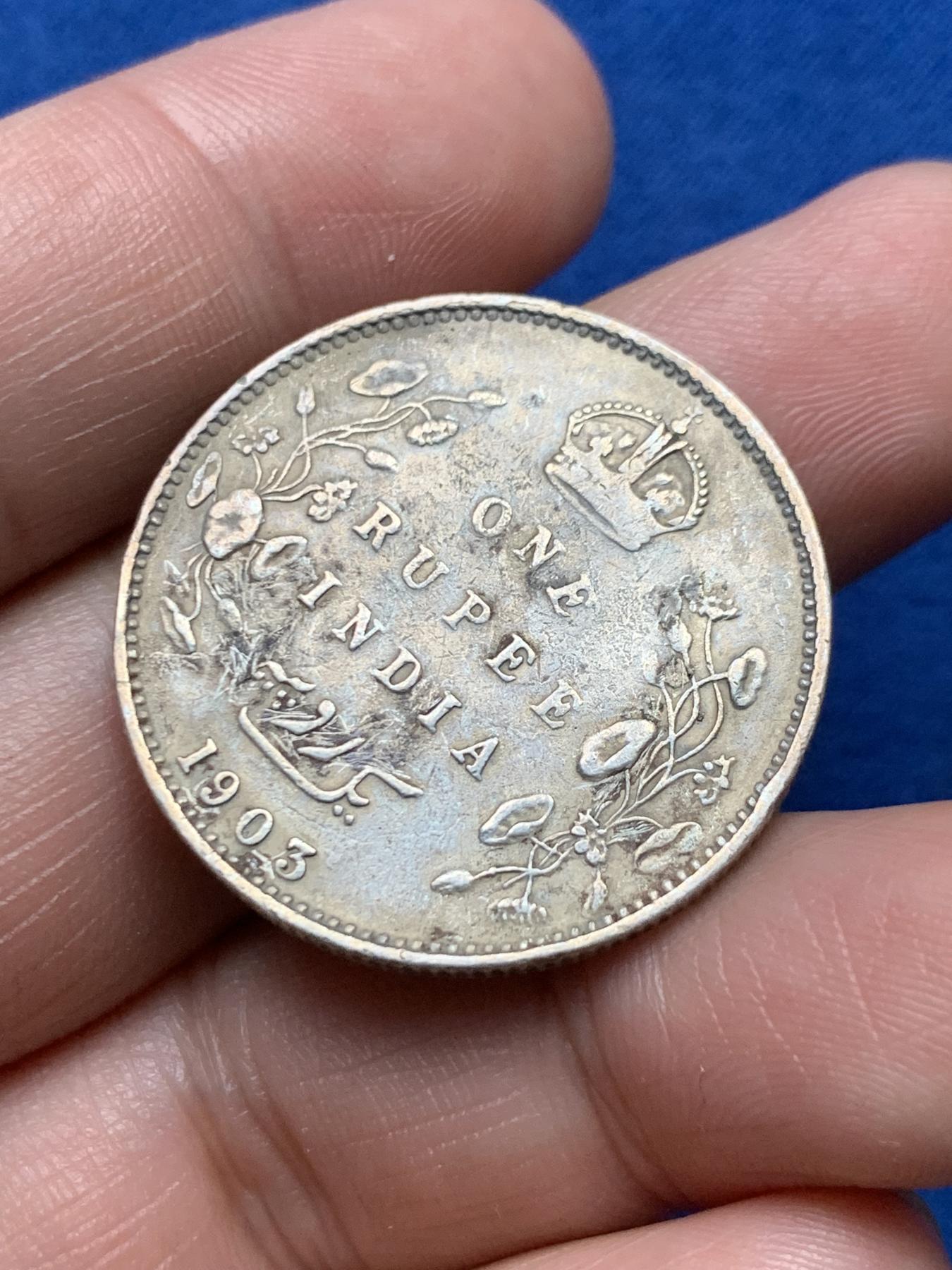 《竞宝斋》第267场- 周日，周一  2场连拍 （全场包邮） 英属印度 1903年 爱德华七世 1卢比 银币