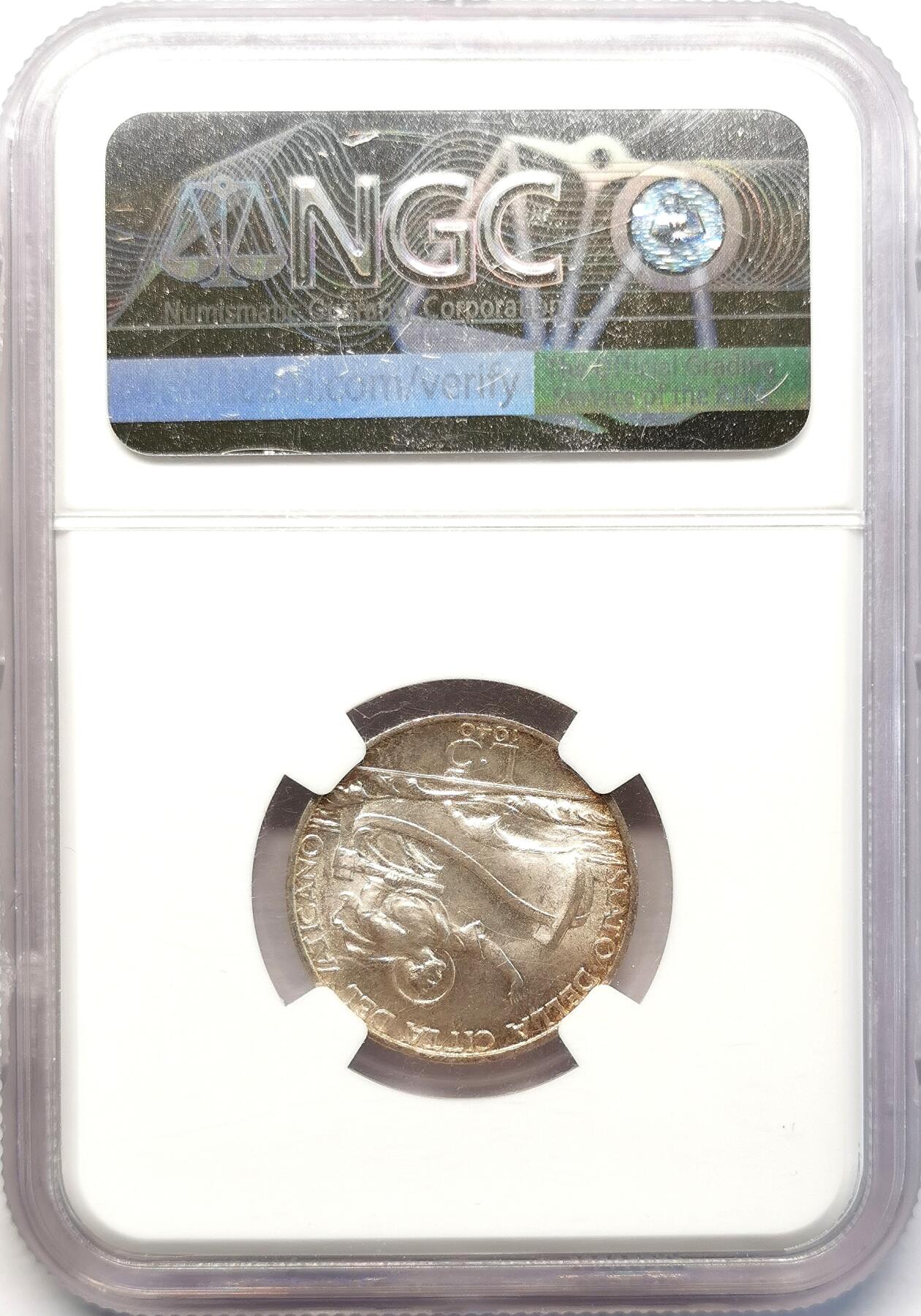 凡希社世界钱币微拍第二百六十八期 1940梵蒂冈5里拉银币NGC-MS64