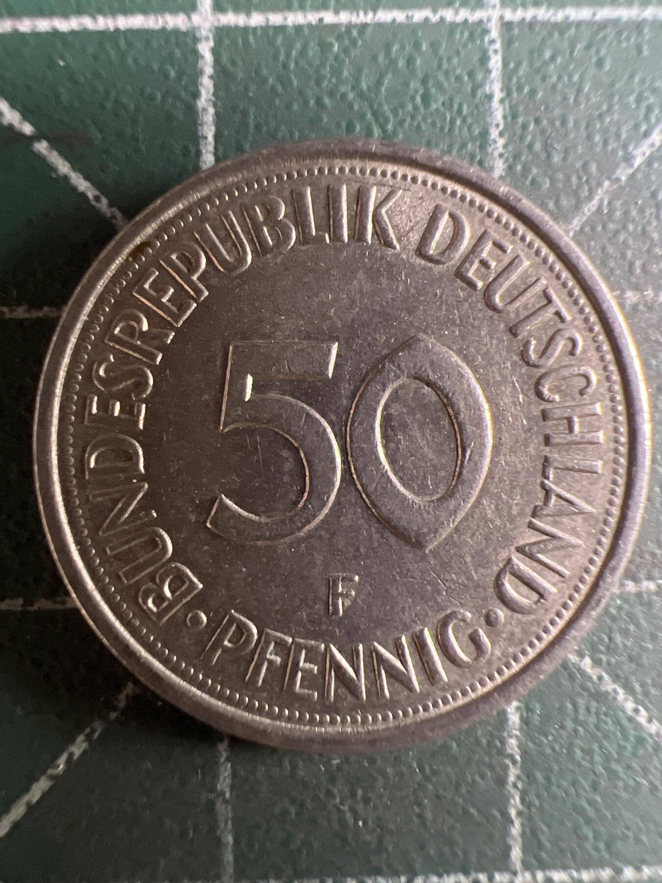第598期 硬币专场 （无押金，捡漏，全场50包邮，偏远地区除外，接收代拍业务） 德国50分 F