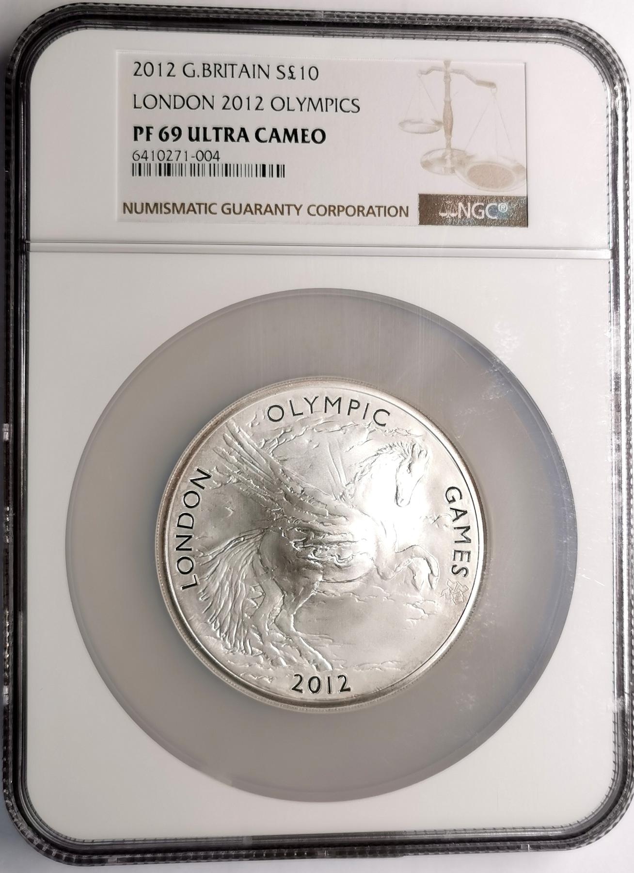 凡希社世界钱币微拍第二百六十八期 2012英国伦敦奥运纪念10镑大银NGC-PF69UC