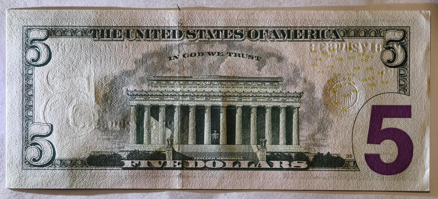 紫瑗钱币——第347期拍卖——纸币场 美国 2017年 F版 A序列 亚伯拉罕·林肯 5美元 彩色版 UNC