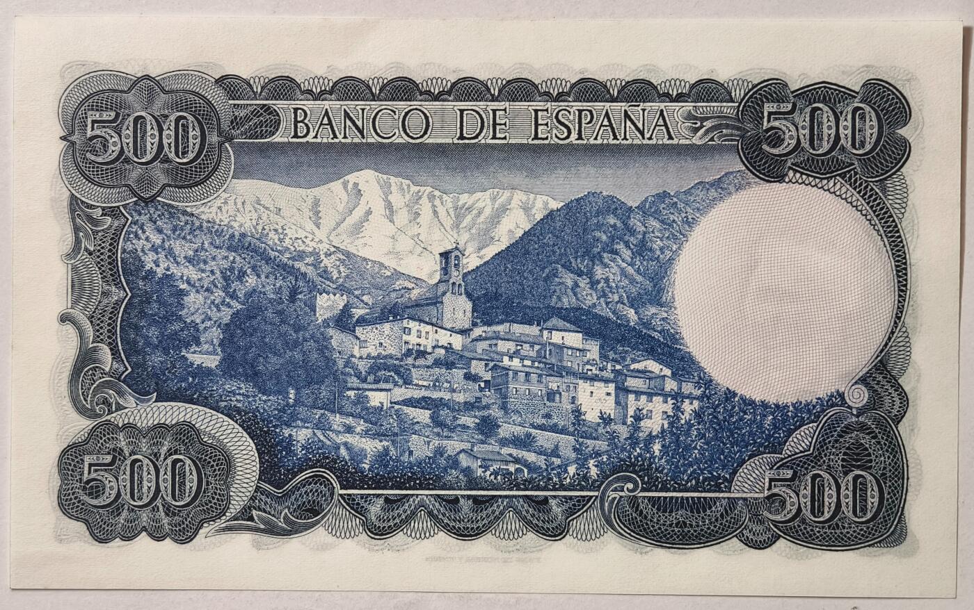 紫瑗钱币——第375期拍卖——纸币场  西班牙 1971年 (1973) 维达格尔 500比塞塔 UNC (P-153a)