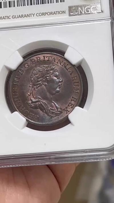 NGC-MS65RB 1815锡兰1斯提弗唯一冠军分唯一RB