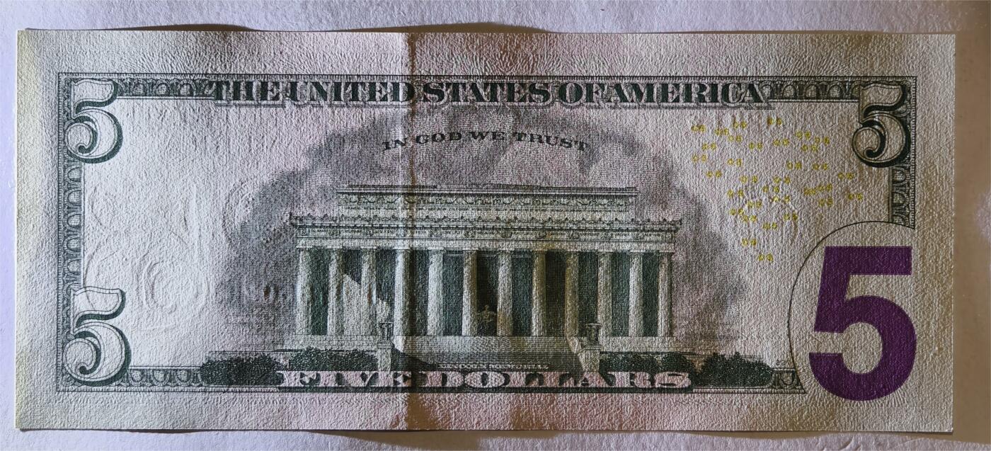 紫瑗钱币——第347期拍卖——纸币场 【补号】美国 2013年 F版 无序列 亚伯拉罕.林肯 5美元 彩色版 UNC