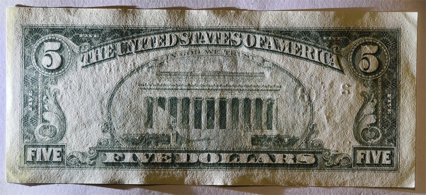 紫瑗钱币——第347期拍卖——纸币场 美国 1988年 B版 A序列 亚伯拉罕.林肯 5美元 小头版 UNC