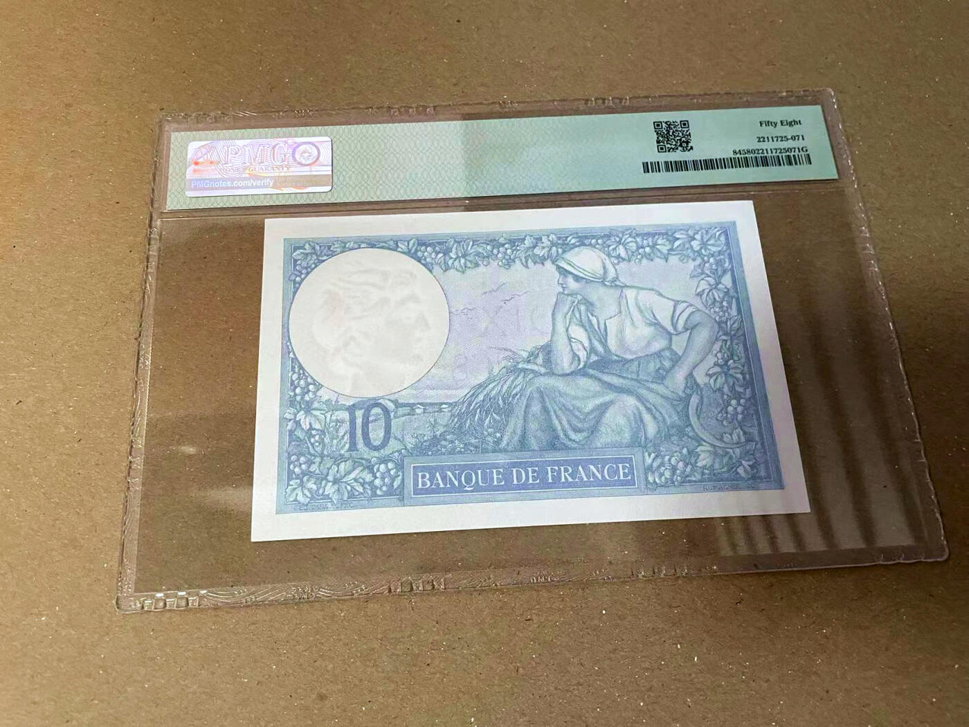 【Blue Auction】✨世界纸币精拍第475期【精】 【040小雷达】法国 1939年10法郎 PMG58