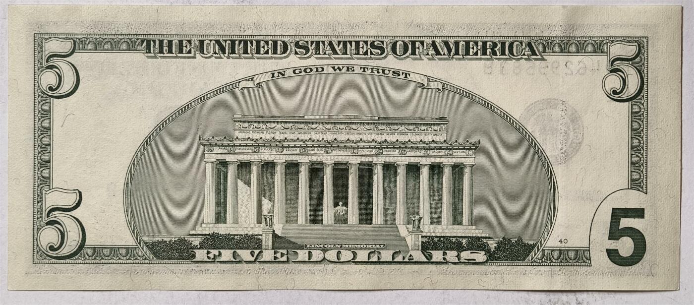 紫瑗钱币——第347期拍卖——纸币场 美国 2003年 B版 A序列 亚伯拉罕.林肯 5美元 大头版 UNC