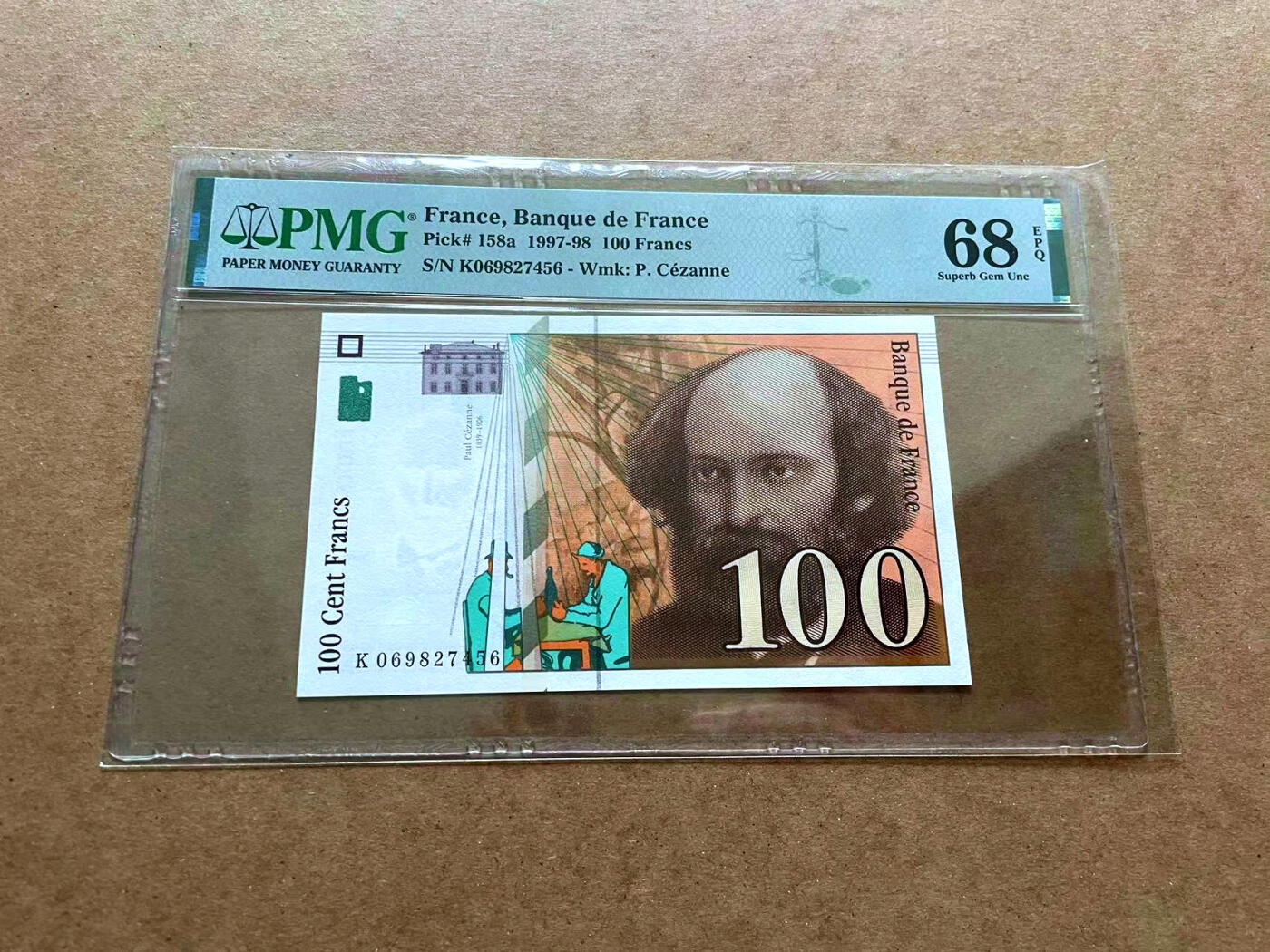 【Blue Auction】✨世界纸币精拍第475期【精】 法国 1997-98年100法郎 PMG68EPQ 超高分