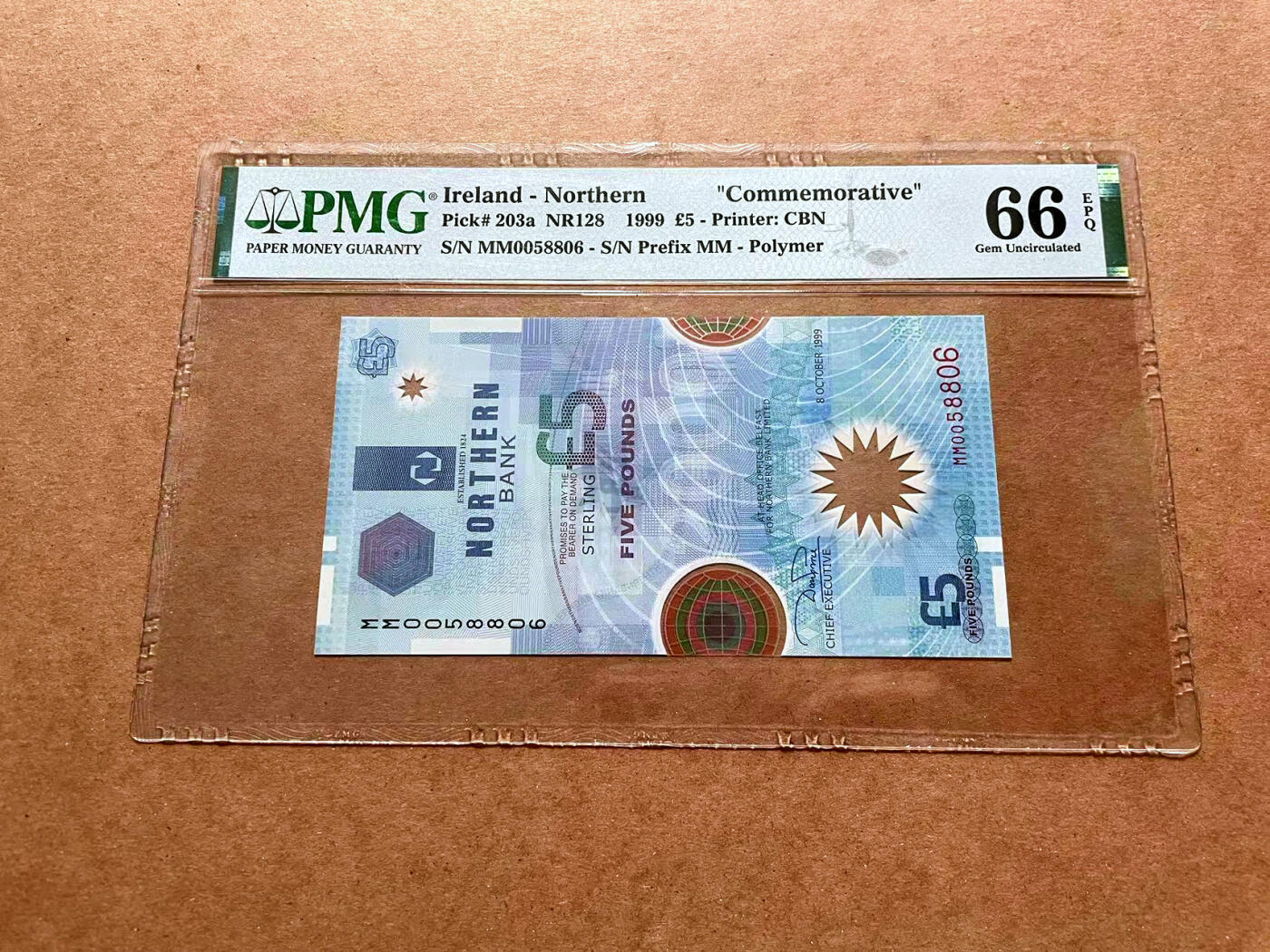 【Blue Auction】✨世界纸币精拍第475期【精】 【无47】北爱尔兰 1999年5镑 PMG66EPQ 纪念钞