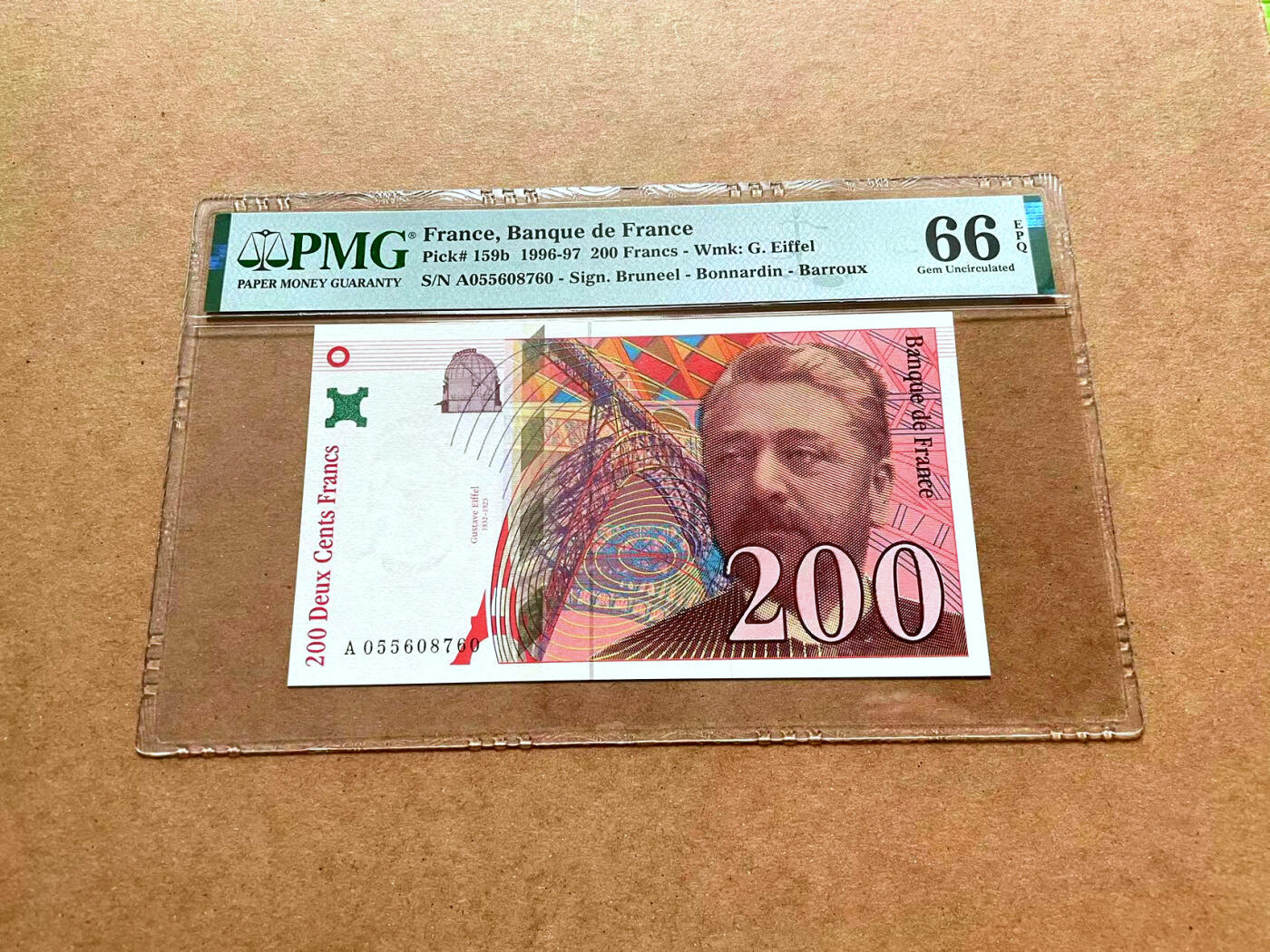 【Blue Auction】✨世界纸币精拍第475期【精】 法国 1996-97年200法郎 PMG66EPQ 